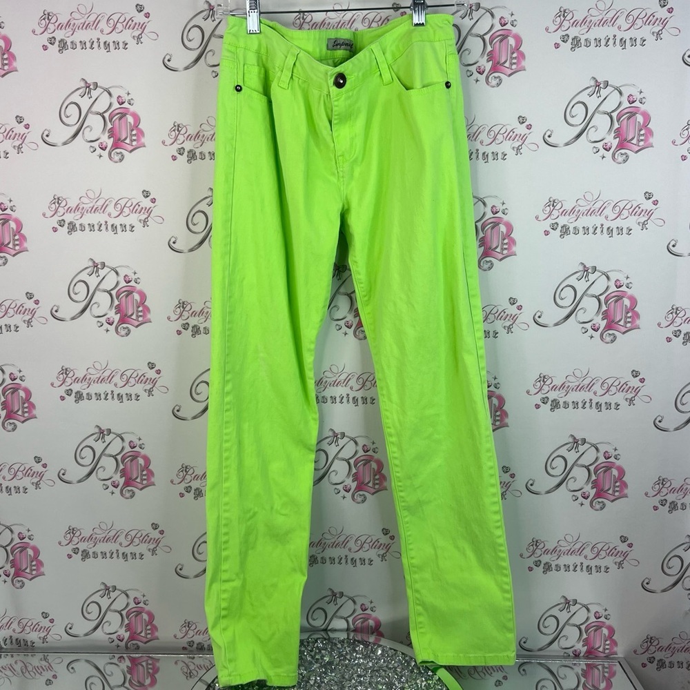 Emperial pants straight leg bright bright green yellow Neon Green Pants